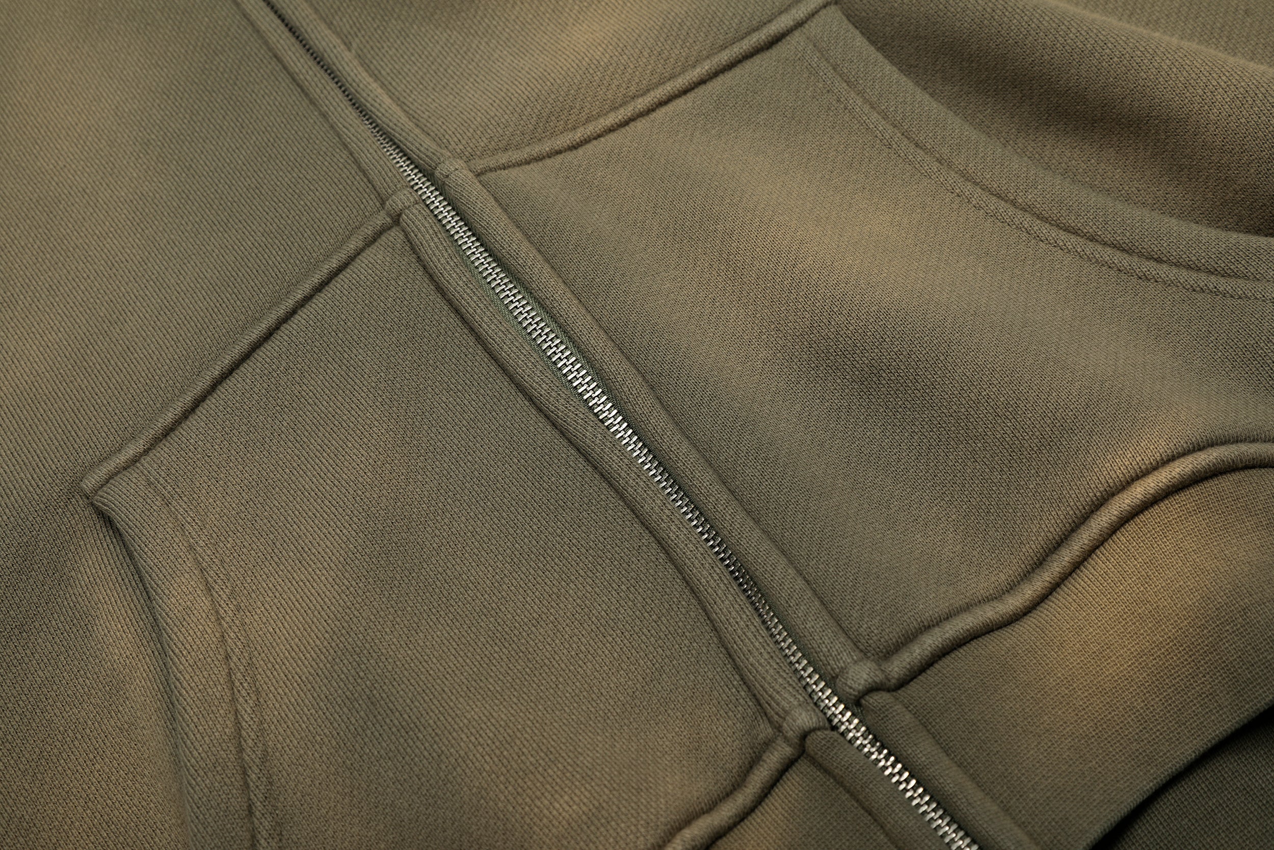 Military Green Zip Hoodie
